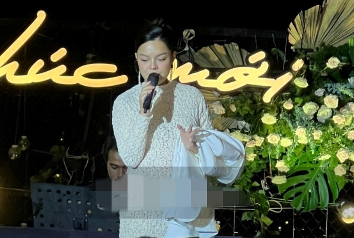 Trong show diễn mới nhất tại Đà Lạt, Phạm Quỳnh Anh lộ thông báo mang thai con thứ 3 và tạm dừng hoạt động nghệ thuật. Bạn trai mới của Phạm Quỳnh Anh là một doanh kém tuổi và cả hai có chuyện tình cảm gắn bó. Ảnh: Yan