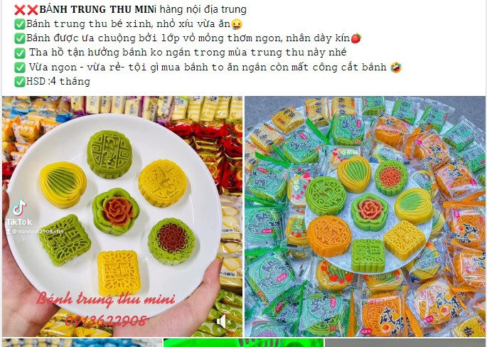 Đáng chú ý, trên thị trường xuất hiện loại bánh trung thu siêu rẻ với giá chỉ 99.000 đồng/kg bánh. Ảnh chụp màn hình