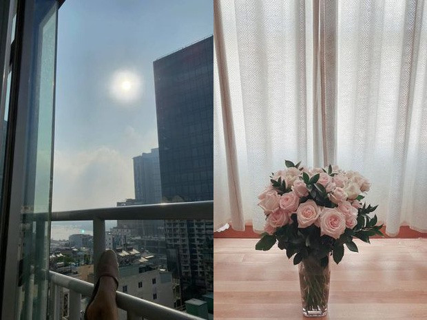 Căn hộ của Mai Phương Thuý ở TP HCM có view khá đẹp khi nhìn ra những tòa cao ốc chọc trời.
