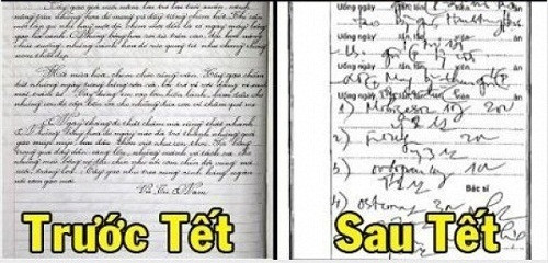 Chữ đẹp trước Tết, sau Tết chỉ còn chữ gà bới.