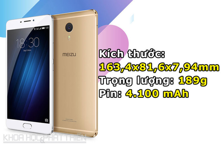 Viên pin tích hợp công nghệ sạc nhanh mCharge giúp sạc đầy 45% trong 30 phút.