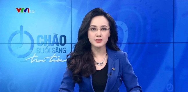 Hoài Anh là MC nói giọng miền Nam đầu tiên "giữ sóng" bản tin Thời sự 19h của VTV. Nhờ chất giọng truyền cảm và ngọt ngào, MC Hoài Anh được nhiều khán giả yêu mến. Ảnh chụp màn hình