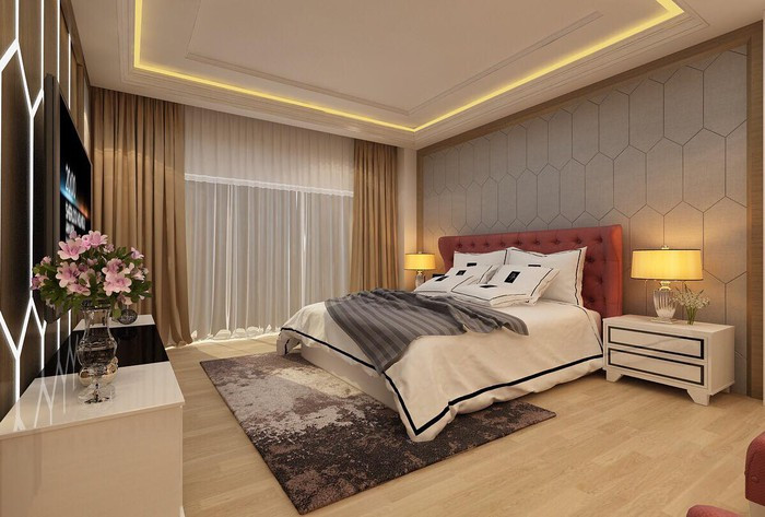 Phòng ngủ hiện đại và ấm cúng.