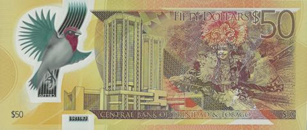 Tờ bạc 50 USD mà Trinidad&Tobago (đảo quốc ngoài khơi bờ biển Venezuela) phát hành từng chiến thắng trong cuộc đua xếp hạng những tờ tiền đẹp nhất năm 2015 của tổ chức International Bank Note Society (IBNS).