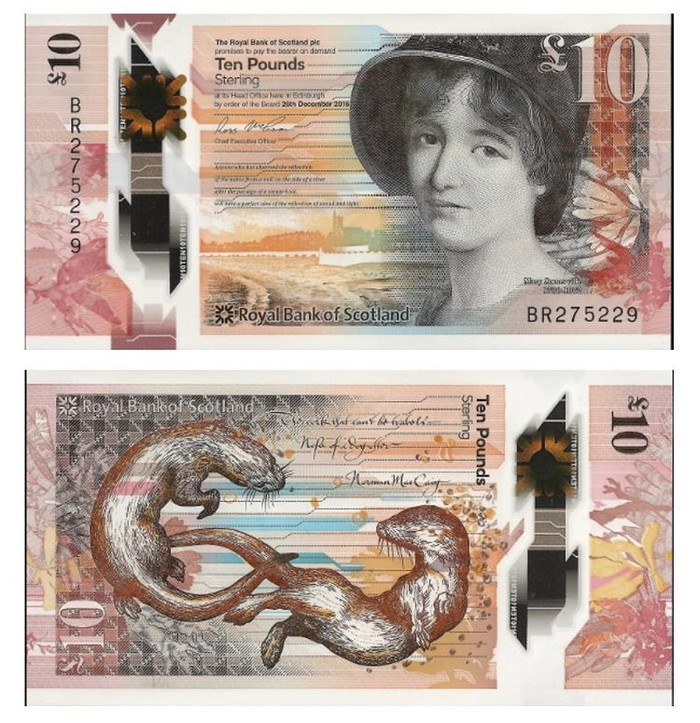Tờ 10 bảng Scotland cũng góp mặt trong top 6 những tờ tiền đẹp trên thế giới.