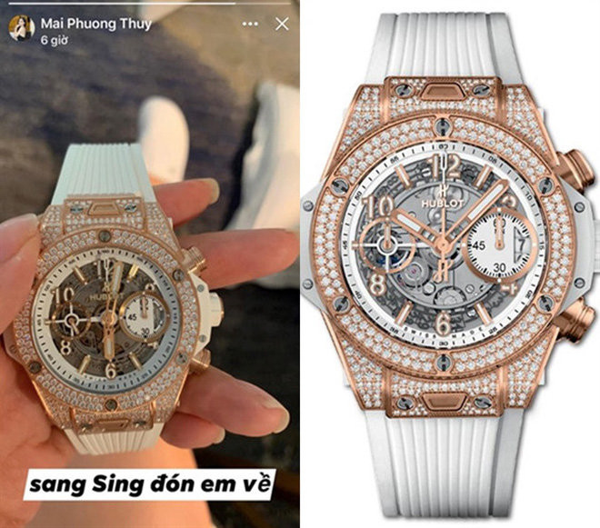 Trước đó, Hoa hậu Việt Nam 2006 từng nhiều lần chi mạnh cho những chiếc đồng hồ đắt tiền, đơn cử như phiên bản với vô vàn viên kim cương.