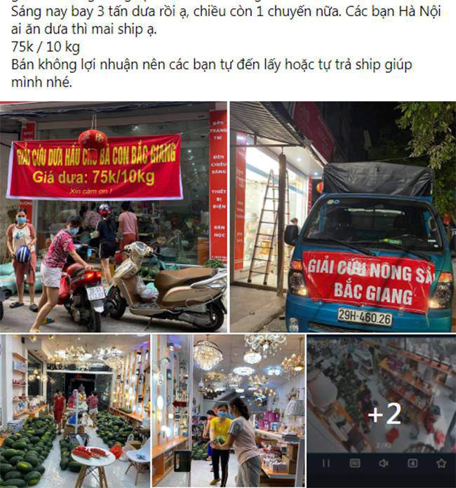 Những ngày gần đây, trên nhiều tuyến phố ở Hà Nội xuất hiện các điểm bán hoa quả sạch nhằm hỗ trộ người dân vùng dịch, tiêu biểu nhất là ở Bắc Giang. Ảnh: Giadinhnet