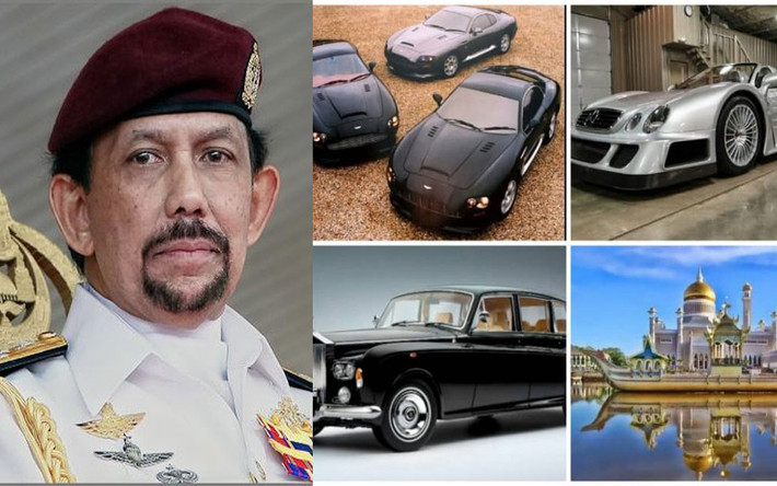 Quốc vương Brunei Hassanal Bolkiah nổi tiếng với cuộc sống xa hoa. Ông sống trong cung điện gồm 1.788 phòng, có đội xe riêng hơn 5.000 chiếc, trong đó gồm hàng trăm chiếc Rolls-Royces. Ảnh: Ghgossip