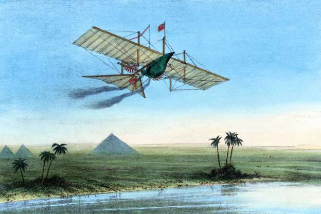 Công ty vận chuyển hàng không đầu tiên được thành lập năm 1843. Hai người Anh, William S. Henson và John Stringfellow đã nộp hồ sơ xin mở công ty vận chuyển hàng không đầu tiên. Họ tạo những tấm poster về những điểm đến khác nhau mà họ sẽ vận chuyển như Ai Cập (trong hình) và Trung Quốc. Tuy nhiên, về sau công ty này đã không thể thực hiện bất cứ chuyến vận chuyển nào.