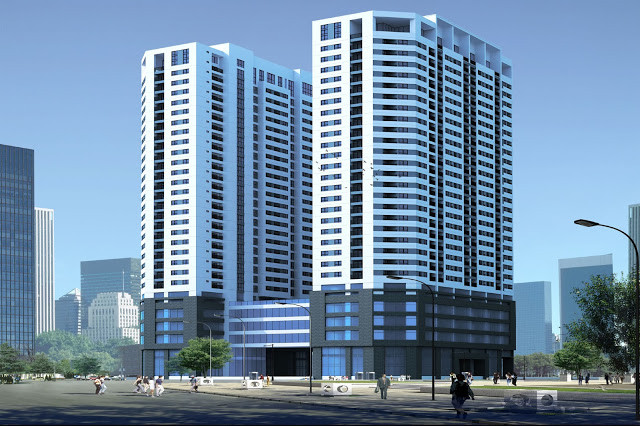Phối cảnh tổng thể dự án Nhà ở xã hội khu Đồng Mô. Dự án có giá bán ra từ 13,5 triệu đến 14,95 triệu đồng/m2.