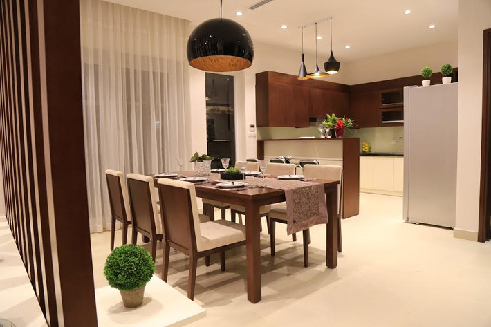 Thiết kế phòng ăn sang trọng, ấm cúng.