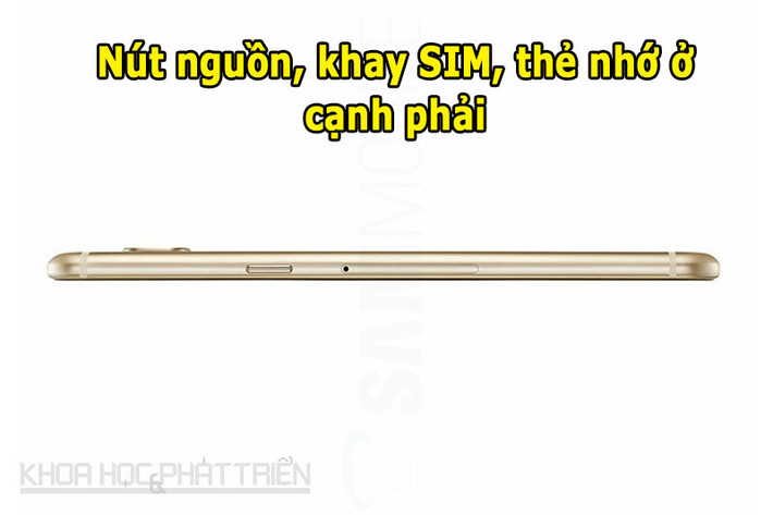 Khay SIM 2 kiêm luôn vai trò khe cắm thẻ nhớ.