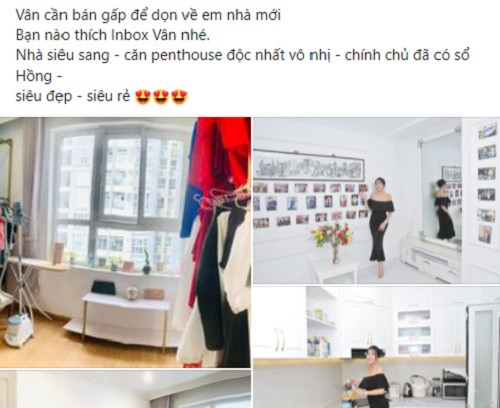 Cách đây ít ngày, trên trang Facebook cá nhân, Phi Thanh Vân rao bán căn nhà siêu sang để chuyển đến nhà mới.