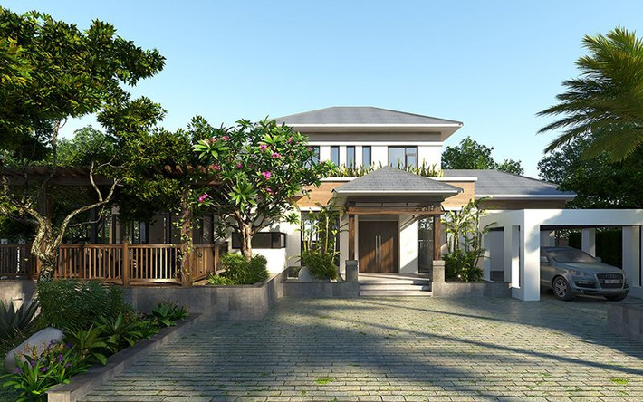 Biệt thự mini thường có diện tích một sàn khoảng 100m2, bố trí thiết kế 1, 2, 3 tầng. Ảnh: Wedo