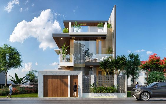 Khoảng tường thông gió kết hợp ban công kính cường lực giúp không gian trông thoáng đãng và rộng rãi hơn. Ảnh: Wedo