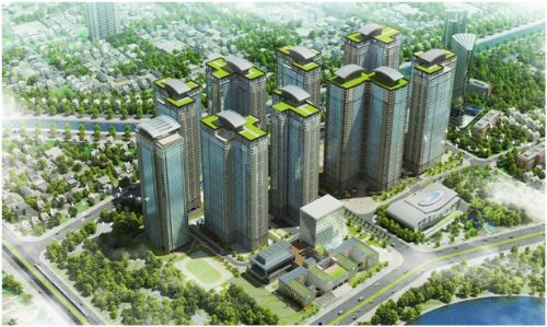 Dự án gồm 9 khối nhà 40 tầng với gần 5.000 căn hộ, 1 trung tâm thương mại 5 tầng rộng hàng nghìn m2, khu trường học rộng 2,1 héc-ta, bể bơi trong nhà, rạp chiếu phim...