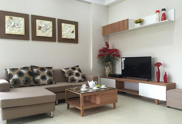 Ảnh thực tế chụp bên trong căn hộ mẫu của dự án Bamboo Garden. Đây là căn hộ 54 m2 tại tầng 2 tòa nhà CT9B với tầm nhìn ra hồ, các phòng đều thông thoáng.