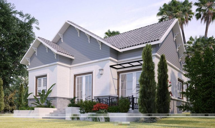 Thiết kế mái đua làm tăng thêm sự thanh thoát và nét đẹp cổ điển cho ngôi nhà vườn. Ảnh: Saigon-gpdaily.