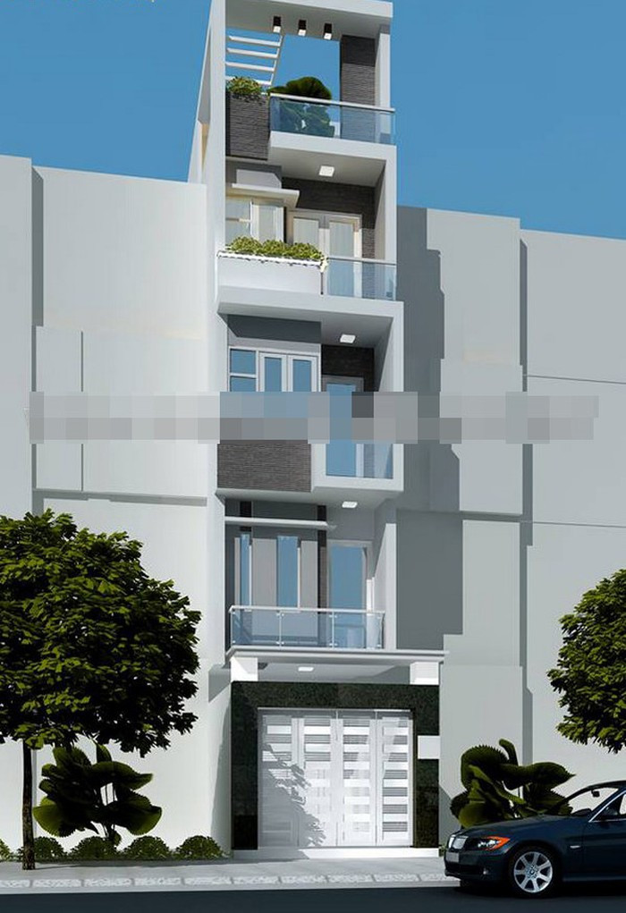 Nhà ống 5 tầng hiện đại có view thoáng đẹp, phong cách kiến trúc đơn giản nhưng vẫn mang đến vẻ đẹp thẩm mỹ cao. Ảnh: Kientrucnhaviet.