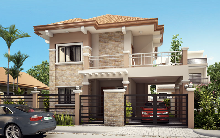 Vẻ đẹp đa dạng, hiện đại là yếu tố khiến mẫu biệt thự mái thái được ưa chuộng nhất thời gian qua. Ảnh: Arhome.