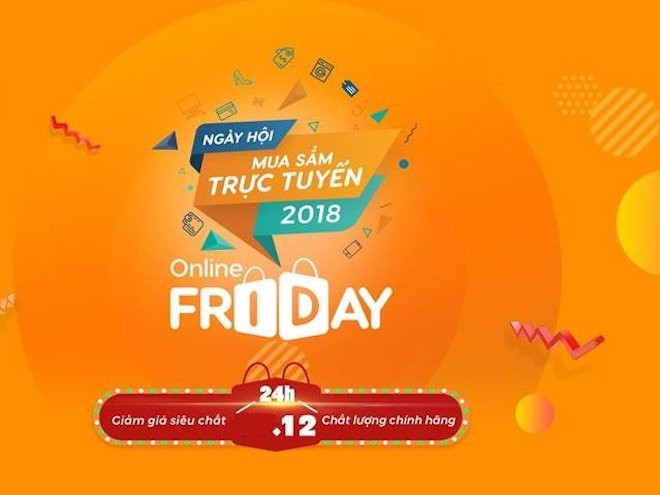 Sau đợt Black Friday 2018, người tiêu dùng Việt Nam còn có cơ hội mua hàng giảm giá tại sự kiện Online Friday 2018 trong mùa mua sắm cuối năm. Đây là Ngày hội mua sắm trực tuyến lớn nhất trong năm do Bộ Công Thương tổ chức từ năm 2014 và ngày càng có quy mô lớn. Ảnh: Internet.