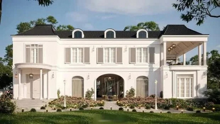 Bên cạnh căn hộ này, nghệ sĩ Vâm Dung từng khiến khán giả trầm trồ khi hé lộ căn biệt thự đồ sộ như lâu đài ở ngoại ô cách Hà Nội khoảng 60km. Ảnh: FBNV