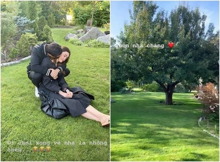 Tại Thụy Điển, gia đình Kim Lý sống trong ngôi nhà khang trang, có khu vườn rộng lớn ở thủ đô Stockholm.