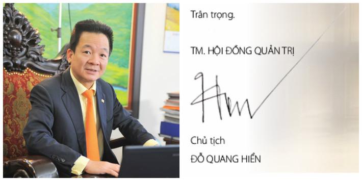 Ông Đỗ Quang Hiển - Chủ tịch SHB là người có chữ ký khá đơn giản. Ông cũng thường ủy quyền cho Tổng Giám đốc ký các văn bản của ngân hàng SHB. Tại SHB, ông Hiển sở hữu hơn 33 triệu cổ phần, tương đương 2,74%, có giá trị 211 tỷ đồng so với thị giá hiện tại. Ảnh: Thời đại.