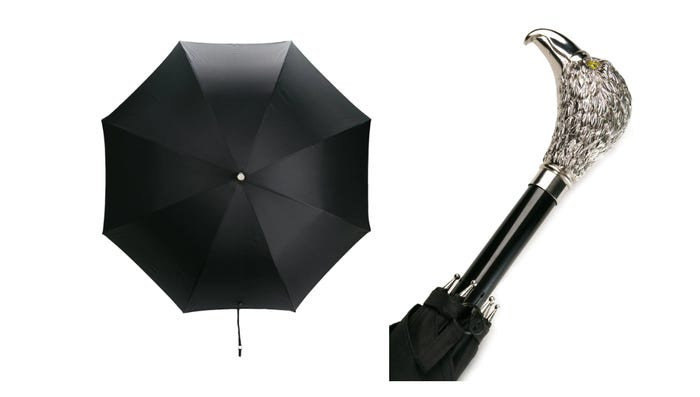 Ngay cả ô dù cũng có thể trở thành một mặt hàng xa xỉ. Dolce & Gabbana tung ra thị trường chiếc ô với tay cầm đầu đại bàng có giá bán lẻ là 1.395 USD (32,3 triệu đồng).