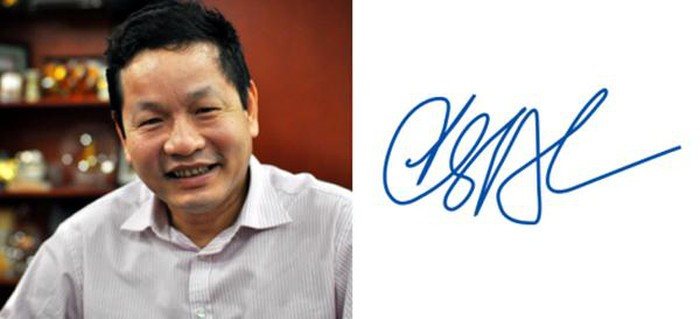 Ông Trương Gia Bình - Chủ tịch tập đoàn FPT hiện là một trong những người giàu nhất sàn chứng khoán Việt Nam. Chữ ký của ông khá cầu kỳ, khó hiểu và rất đặc biệt. Ảnh: VietQ.