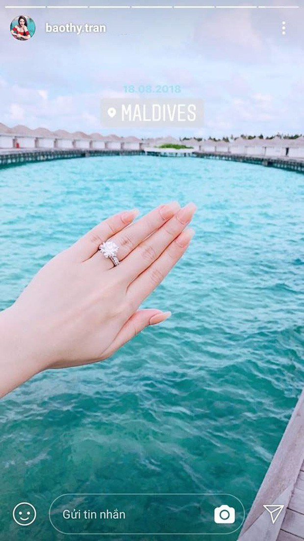 Năm 2018, Bảo Thy gây chú ý khi khoe chiếc nhẫn kim cương có kích thước "khủng". Ảnh: Thegioitre.