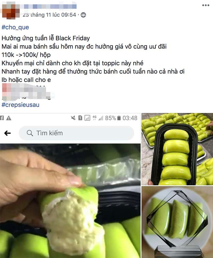 Thậm chí, chị bán bánh crepe cũng tranh thủ khuyến mãi Black Friday. Ảnh: Vietnamnet.