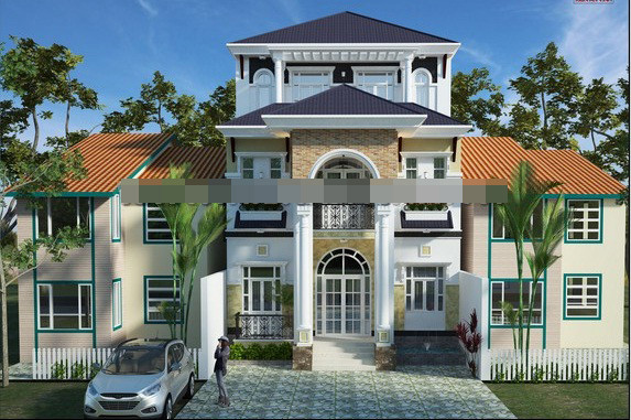 Đường nét thiết kế đơn giản, không quá đi sâu vào các chi tiết nhưng vẫn nổi bật sự thanh lịch, nhẹ nhàng của ngôi biệt thự đẹp. Ảnh: Thietkebietthudep.