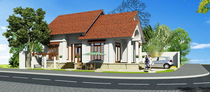 Mái thái lợp ngói tuy mang kiểu dáng cách tân nhưng vẫn giữ được nét kiến trúc Á Đông phù hợp với người Việt. Ảnh: Banvenhadep.