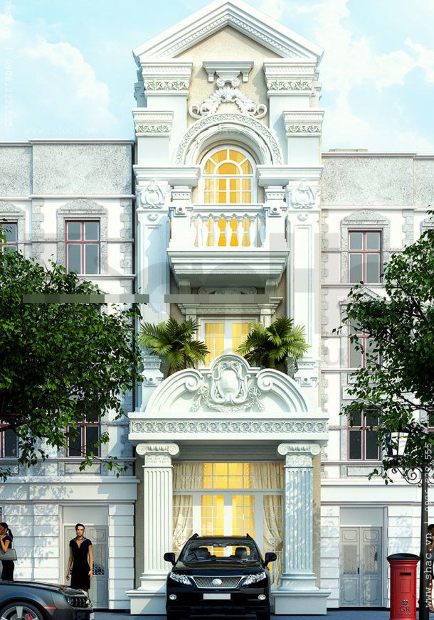 Mặt tiền sang trọng cho nhà ống giả biệt thự đẳng cấp. Ảnh: Sonha.