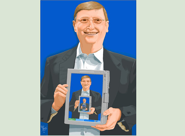 Hình ảnh Bill Gates được họa sĩ Patrick Hines vẽ bằng công cụ Paint.