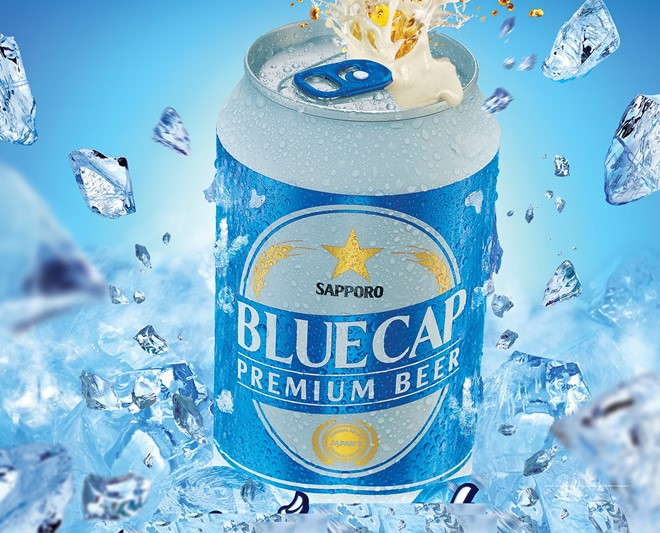 Đầu năm 2016, Sapporo cho ra đời một sản phẩm giá thấp hơn với tên gọi Blue Cap. Trong khi chưa giành được phần lớn thị trường Việt Nam, Sapporo hy vọng có thể thâu tóm Sabeco để tăng doanh số bán hàng. Ảnh: Oishii.