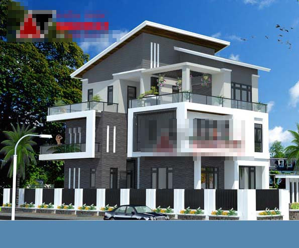 Mẫu biệt thự 3 tầng hiện đại vô cùng trang nhã, mang đến cho người nhìn cảm giác thanh thoát và nhẹ nhàng. Ảnh: Angcovat.