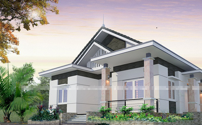 Trên diện tích 200m2, ngôi biệt thự vườn vừa hiện đại vừa xinh xắn, đáp ứng kinh phí 700 triệu đồng của chủ nhà đưa ra. Ảnh: Kientrucvietnam.