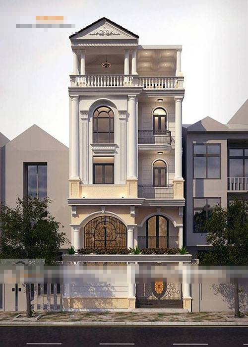 Biệt thự tân cổ điển này được biến tấu một cách khác biệt mang nét mộc mạc, thân thuộc và trẻ trung thông qua màu tường, hệ thống đèn chiếu sáng, cổng...Ảnh: Kientruchomexinh