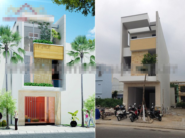 Công trình thiết kế xây dựng là ngôi nhà phố 3 tầng trên diện tích 80m2 với phong cách hiện đại. Màu sắc đơn giản nhưng vẫn nổi bật. Ảnh: Kientrucnhaviet.