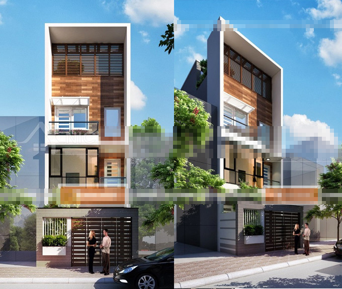 Ngôi nhà mang phong cách hiện đại với các mảng khối đơn giản, kết hợp cùng các chất liệu và màu sắc rất sáng tạo, đem đến 1 mẫu nhà đẹp trẻ trung, năng động. Ảnh: Aline House.