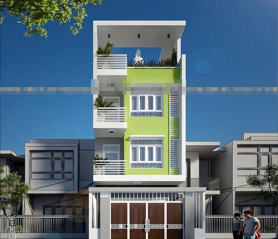 Kiến trúc nhà 3 tầng tập trung vào hai yếu tố chính là hiện đại và ấn tượng. Những đường nét mạnh mẽ được nối giao theo một cách logic tạo nên một vẽ đẹp mới. Ảnh: Kienanvinh.
