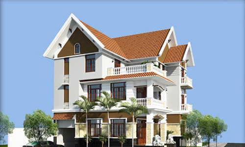 Thiết kế biệt thự 3 tầng theo phong cách cổ điển. Ảnh: Kientrucnhadep.