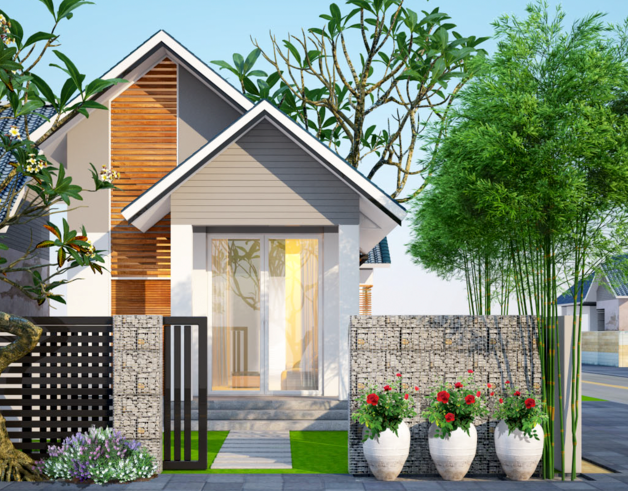 Ngoài không gian xanh, ngôi nhà còn ấn tượng với điểm nhấn là hàng rào đẹp mắt. Ảnh: Tiền phong.
