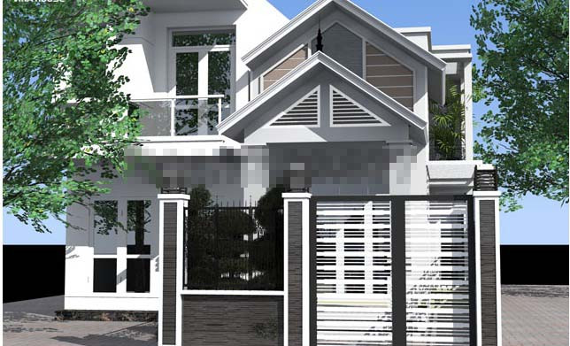 Nhà cấp 4 gác lửng lợp mái tôn giả thái gồm 3 phòng ngủ, 1 phòng khách, phòng bếp. Ảnh: Vinahouse.