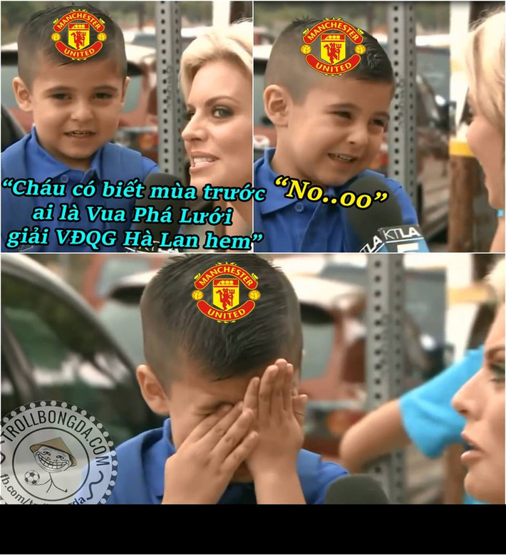 Nhìn thấy phong độ vô cùng thất vọng của Man United, bức ảnh chế CĐV nhí cảm thấy xấu hổ được CĐV liên tục truyền tay nhau.