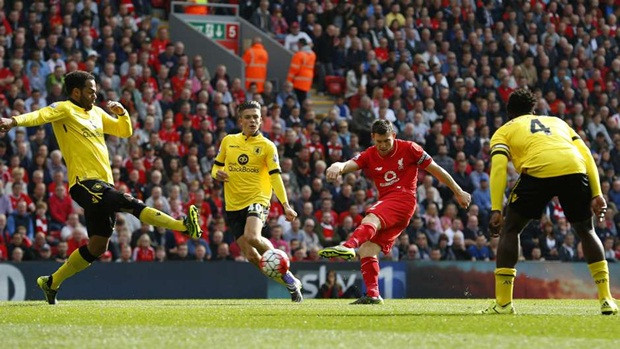 Đội trưởng James Milner của Liverpool đã ghi bàn vào lưới của Aston Villa ở 1 phút 6 giây.