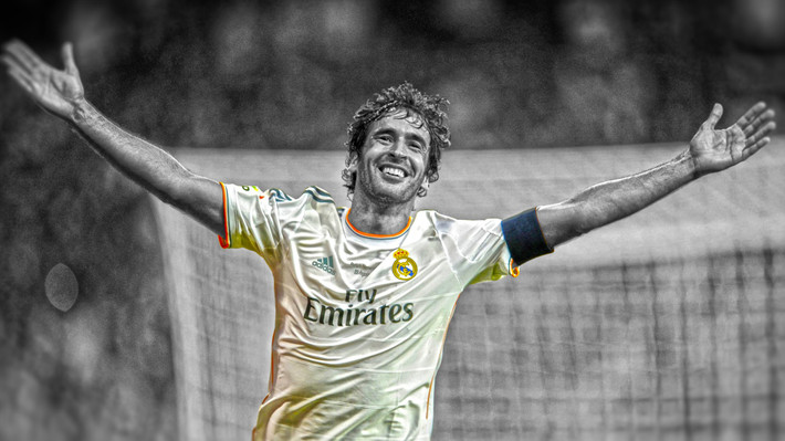 Raul Gonzalez là một gương mặt quan trọng trong thời kỳ đỉnh cao tại Madrid. Anh đã có 228 bàn thắng trong 550 lần ra sân cho Real. Ảnh sử dụng trong bài: Getty Image/ Real Madrid FC.