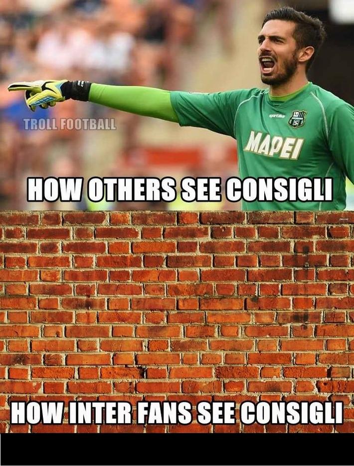 Chính nhờ sự xuất sắc của Consigli mà Sassuolo đã có chiến thắng trước Inter Milan và CĐV của CLB thành Milan nhìn thủ môn này chẳng khác gì một bức tường vững chắc trước khung thành.